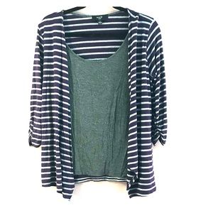 PRICEDROP Purple/grey layered Naïf 3/4 sleeve top